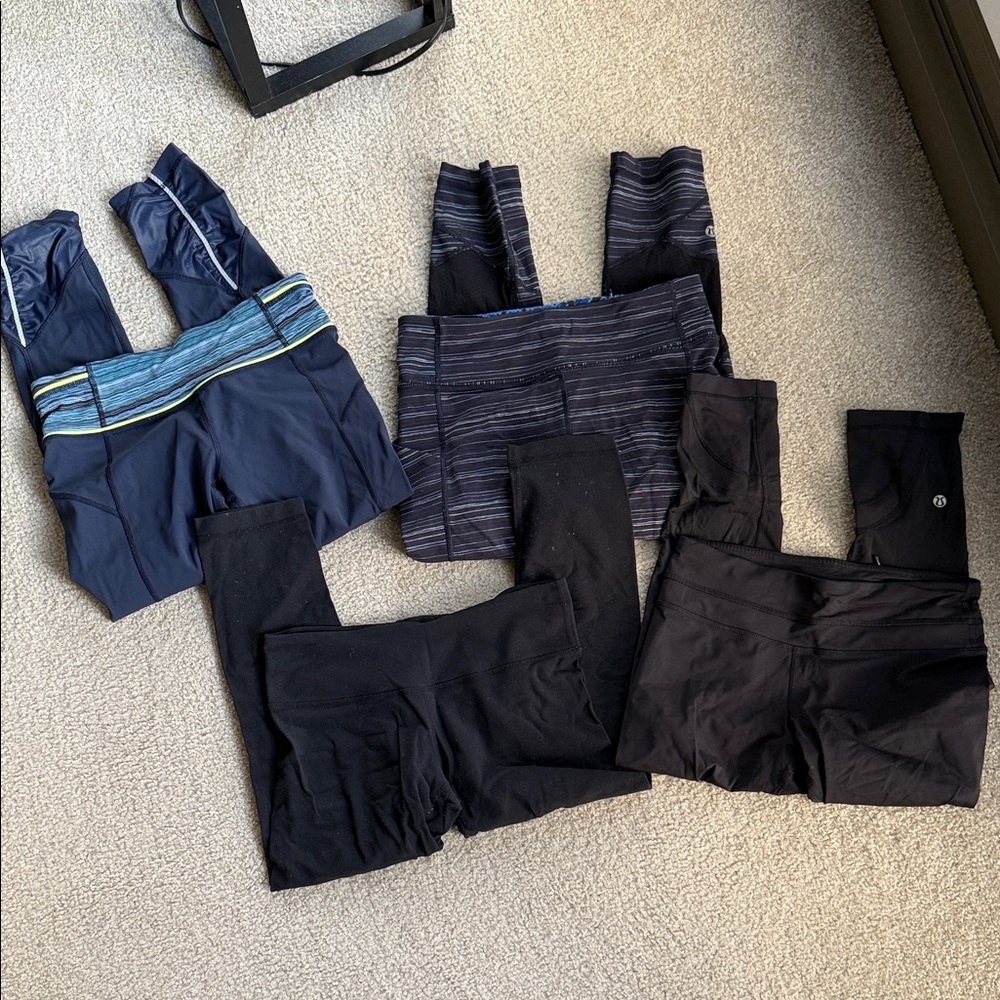 4 pairs of Lululemon cropped leggings